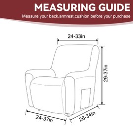 Cupuamon Recliner Chair Covers,Lazy Boy Recliner Covers Stretch Reclining Covers 1 Piece Furniture Protector with Elastic Bottom for Dog,Kids-Dark Red