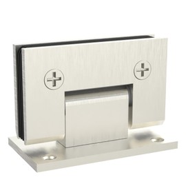 AatrixQuayn 90 Degree Glass Shower Door Hinges Heavy Duty Solid Brass, Shower Door Hardware Replacement for 5/16in (8mm) - 1/2in (12mm) Thickness Tempered Glass （Brushed, 90 Degree, 1 Pack