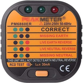 Automatic Electric Socket Tester Outlet Tester Polarity Check Meter Neutral Live Earth Wire Testing with UK Plug