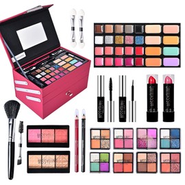 FantasyDay All in One Makeup Kit for Women Full Kit Girls Makeup Gift Sets Xmas Essential Bundle Include Eyeshadow Palette Lipstick Blush Concealer Eyeliner Mascara Foundation Brush Eyebrow Pencil