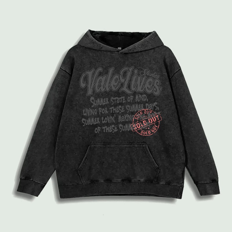 Vale Lives Summer Graphic Hoodie 100% Cotton US Warehouse 6
