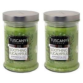 Langley Empire Candle Tuscany Candle 18oz Scented Candle, Soothing Eucalyptus 2-Pack (TC-18268x2)