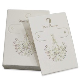 MYmama 0179 Accessory Mount, Packaging Materials, White, Necklace, Earrings, Earrings (50 Pieces)