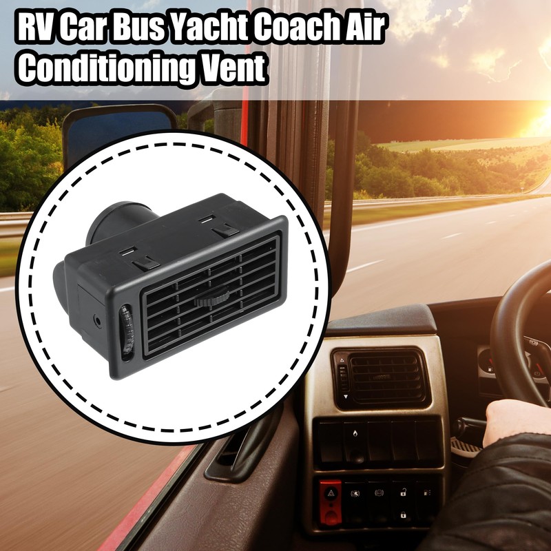 ACROPIX 10.5x4.7cm Black AC Air Conditioner Vent Outlet Universal RV