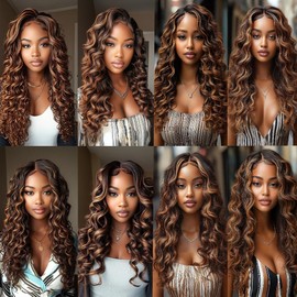BilltiiWW Ombre Blonde Loose Deep Water Wave Highlight P1B27 Deep Wave Bundles Black and Blonde two tone Brazilian Hair Wet and Wavy for Black Women 20 22 24 Inch