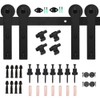 CCJH 5.5FT Sliding Barn Door Hardware Kit, Heavy Duty, Smoothly