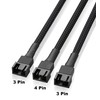 PWM Fan Splitter Cable 10 inches, 3 Pack, Black, 3