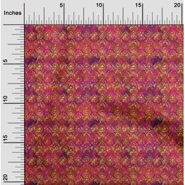 oneOone Cotton Silk Pink Fabric Batik Dress Material Fabric Print Fabric by The Meter 42 Inch Wide