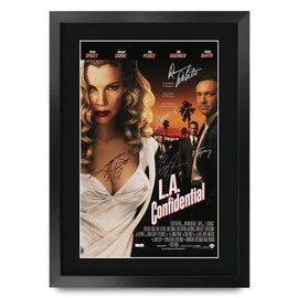 HWC Trading LA Confidential Der Cast Russell Crowe Guy Pearce Gifts Printed Poster Autograph Picture for Film Memorabilia Fans Signed - A3 Framed