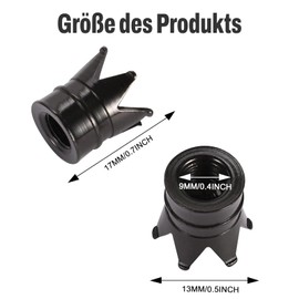 Misuyue Valve Caps Car Crown Set of 4 – Valve Caps Bicycle – Aluminium Tyre Valve Caps – Universal Car Valve Cap for Car Bicycle Truck Motorcycle Car Accessories (Black)