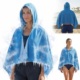 Large Hoodie Cooling Towels Instant Heat Relief Dual Layer Ice Towel