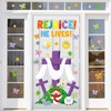 Happy Easter Supplies He is Risen Door Decoration Religious Cross