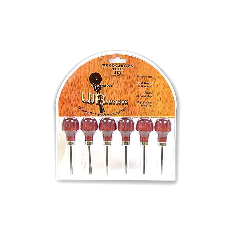 Linoleum or Wood Carving Set With Palm Style Handles- 6