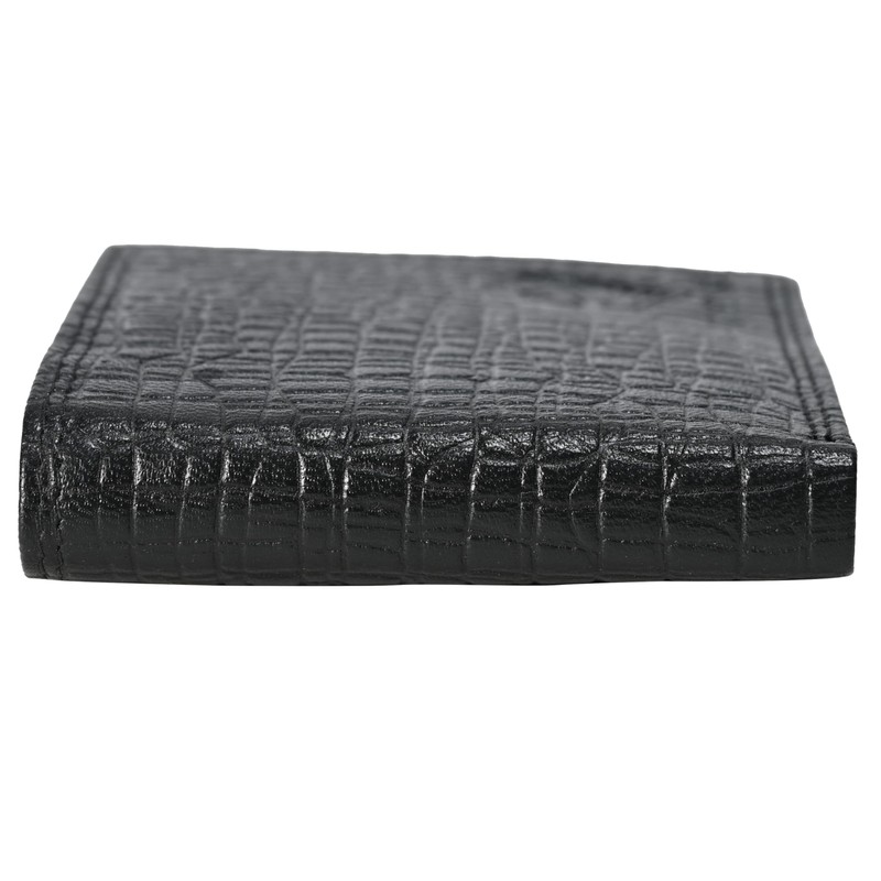 GERMANUS Leather Wallet (Black Croco), Black crocodile., Classic