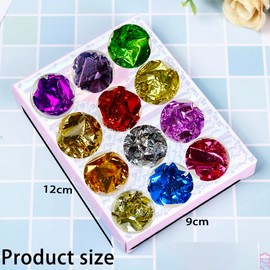 HISUNBEN Biodegradable Chunky Glitter for Face & Body - 12 Colors Eco-Friendly Cosmetic Glitter,12bz-llm