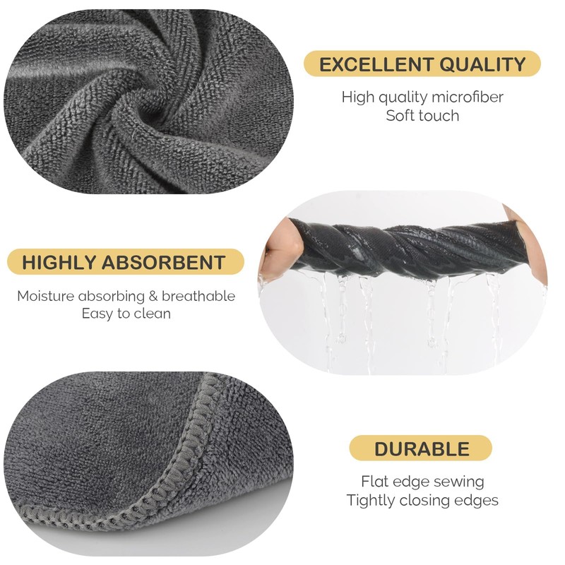 SINLAND Microfiber Reusable Face Cradle Covers, Grey, 5 Pack