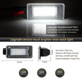 D-Lumina LED License Plate Light Tag Lamp Assembly for 2019-UP Nissan Altima Sentra Rogue Versa, Powered by 18-SMD Xenon White LED Tag Lights, Pack of 2