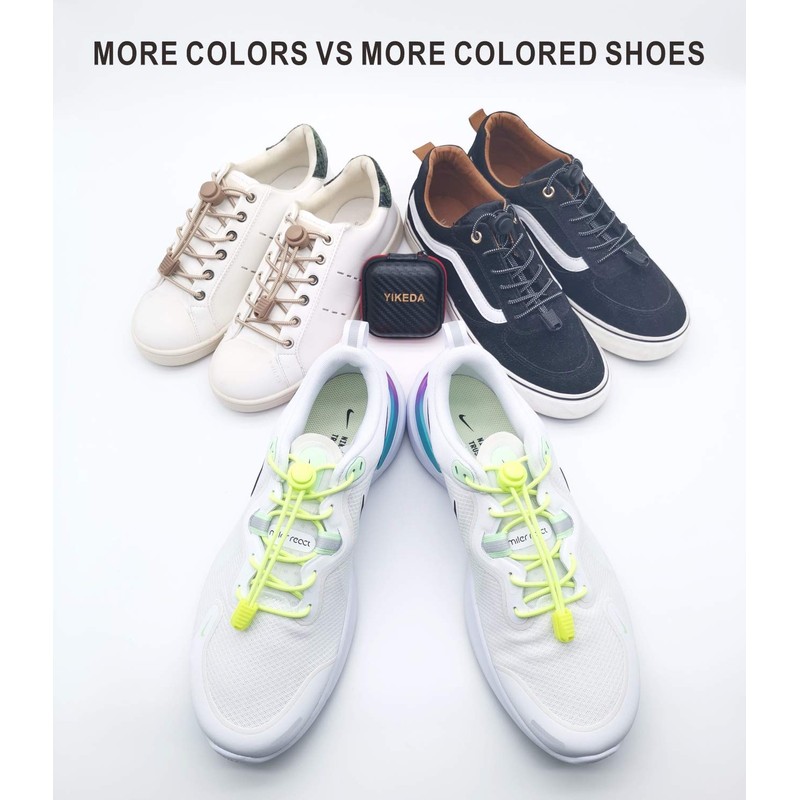 YIKEDA No Tie Elastic Laces 120CM Elastic Shoe Laces No