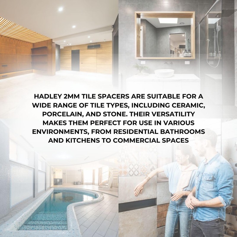 Hadley Tile Spacers, 2mm, 1000-Pack, for Professional Tiling Projects