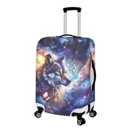 Mumeson 3D Wolf Luggage Cover Waterproof Anti Dust Suitcase Sleeve for Wheeled Suitcases Washable Suitcase Cover Cushion Luggage Protect Cover