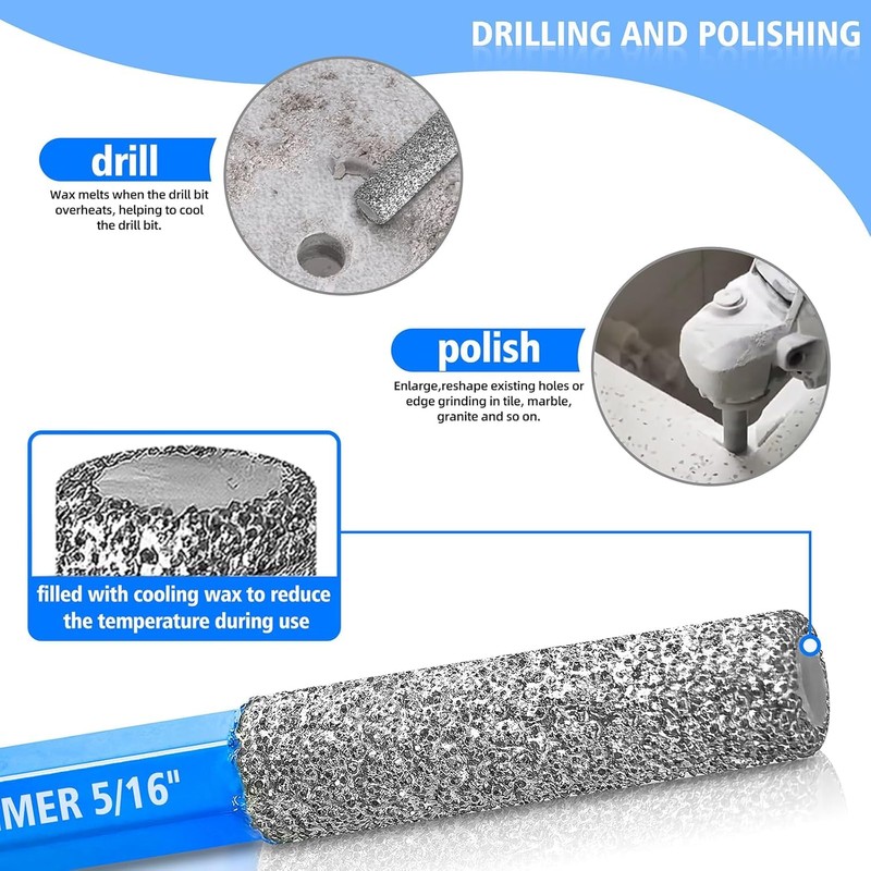 ZNXIMER 5pcs Diamond Drill Bits Set for Ceramic, Porcelain, Glass,
