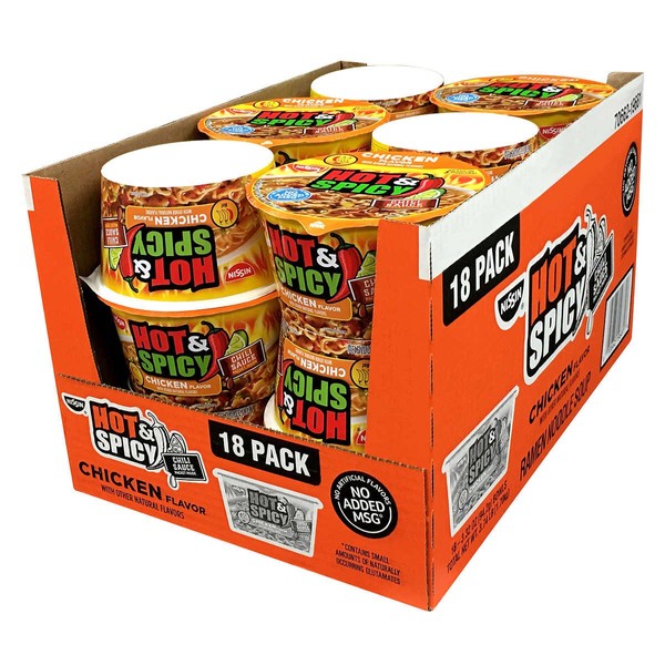 Nissin Hot and Spicy Chicken Flavor Ramen Noodle Soup, 3.32