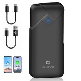 CHOVE 2 in 1 Wireless CarPlay Adapter & Android Auto Wireless Adapter,Upgrade Wireless CarPlay Dongle,Convert Wired to Wireless CarPlay Adapter,Plug & Play,No Delay,Compatible with iOS 10& Android