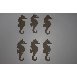 Sea Horse Bare Chipboard 6 Die Cuts Ocean Sea Animal Embellishments