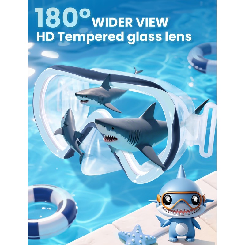 Supertrip Kids Swimming Goggles with Nose Cover for Ages 6-14,
