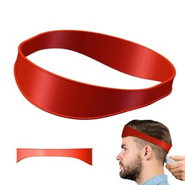 Hairline Trimmer Guide, Silicone Haircut Band Template, Silicone Heatless Styling Tool for Men,  Hair Products - Color: Red, Specification: one-size