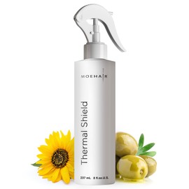 MOEHAIR Professional Grade Heat Protection Spray for Color-Treated and Natural Hair, Thermal Protection for Hair, Tames Flyaways, Reduces Frizz, Adds Shine, Split End Treatment, 8 Fl Oz