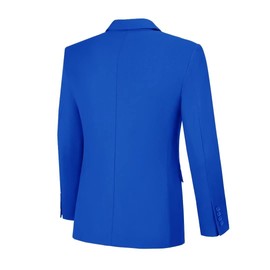 Blazer casual para hombre, chamarra de traje para hombre, ajuste delgado, traje de hombre con solapa con muesca y abrigos deportivos para hombre, Azul Real, XX-Large