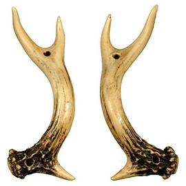BLACK FOREST DECOR Antler Door Handles (Set of 2), Resin, 3" W x 2" D x 8