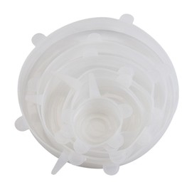 HLPADMOY Silicone Stretch Lids, 6 Pack Reusable Durable Food Storage Silicone Bowl Lids, 6 Sizes Fit Most Containers, Keep Food Fresh, Microwavable - Easy to Clean (white)