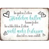 Sunature Tin Sign with Saying 'Guten Zeiten Handchen' Metal Sign