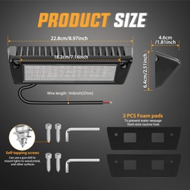 Nilight RV Exterior Light 2PCS 9 Inch Porch Lights Amber Beam 12V 24V LED Scene Cargo Lighting Black Aluminum Housing for RV Trailers Travel Campers 5th Wheels Motorhome SUV Truck