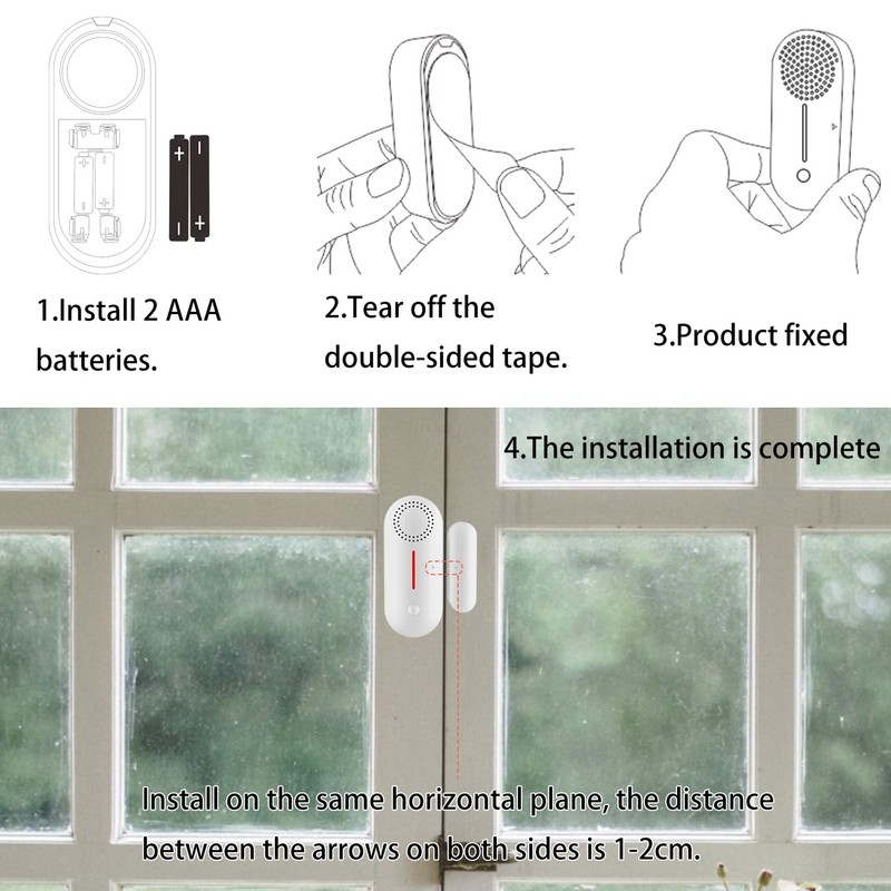 WiFi Door Window Sensor Alarm: Smart Door Sensor, Magnetic Contact