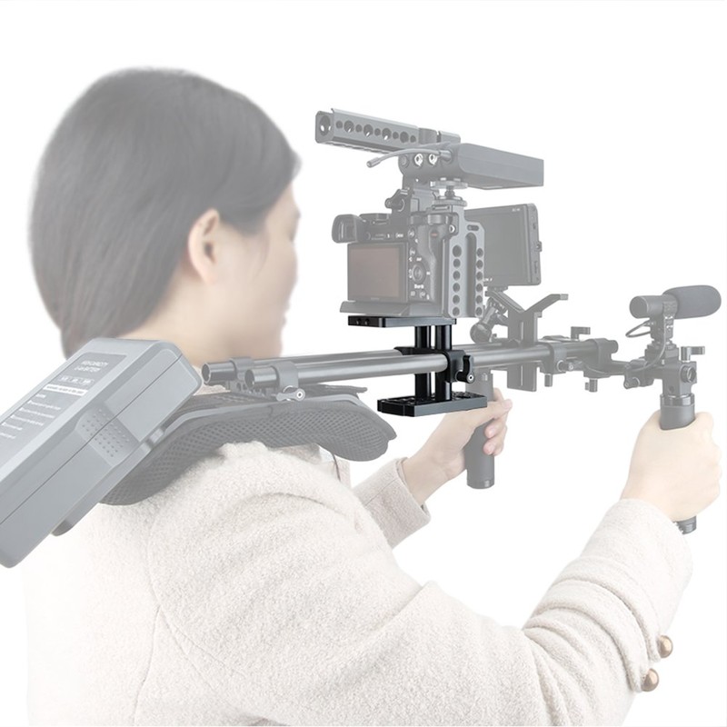 NICEYRIG DSLR Camera Baseplate Switching Kit with 15mm Rod Raiser