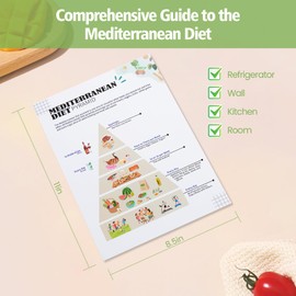 12 Pcs Mediterranean Diet Food List, Mediterranean Meal Plan Chart, Grocery List Health Food Guide for Daily Diet Plan, Mediterranean Food Plan