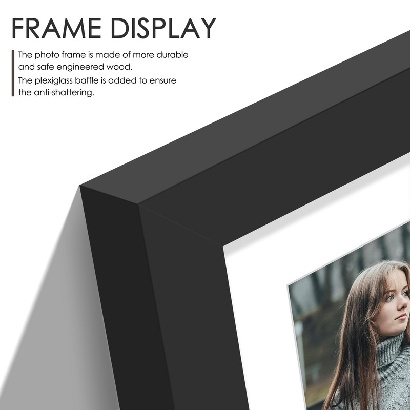 DUENPY 8x10 Double Picture Frame White Mat For Displaying Two