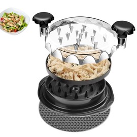 Chicken Shredder Large Tool Twist with Separate Plate, Extra Stability, Transparent Chicken Shredder Machine, Ergonomic Handle, Dishwasher Safe, Suitable for Pork Beef Chicken (CSD002)