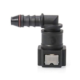 QWORK Fuel Line Connector Hose Coupling 90 Degree Quick Connector Plastic Connector 7.89 mm ID6 Pack of 2