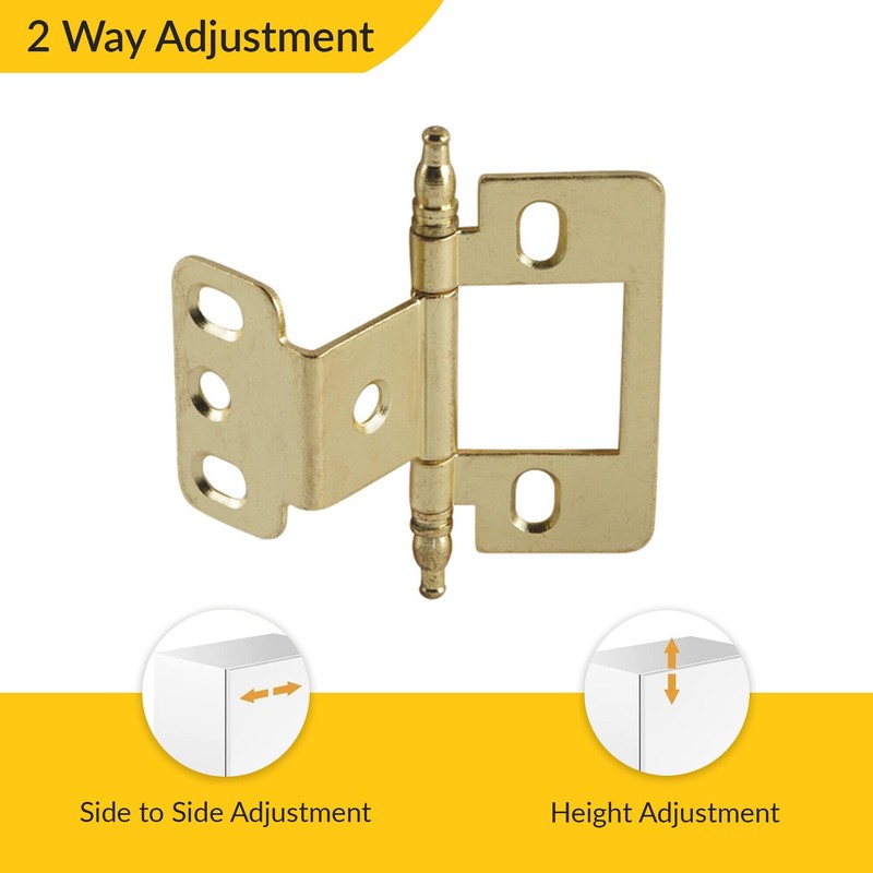 Brixwell QH3K-001 Decorative Butt Hinge, Partial Wrap, Non-Mortise, Minaret Finial