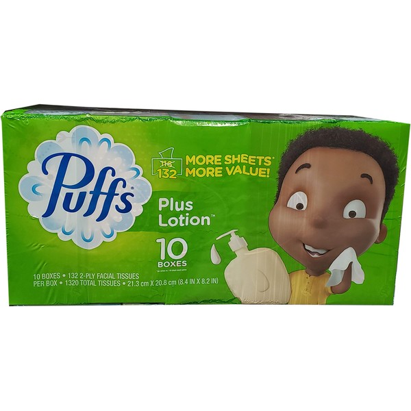 Puffs Facial Tissue Plus Lotion, 10Count