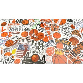 Basketball Stickers for Water Bottle Cute Basketball Gifts 50 Pieces Sports Stickers for Kids Teens Adults