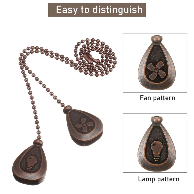 4 Pieces Ceiling Fan Pull Chain Extender Ornament 12 Inch