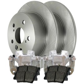 Autoshack Rear Brake Pad and Rotor Kit Replacement for 2007-2011 Toyota Camry 2008-2011 Avalon 2007-2012 Lexus ES350 Disc Brake Rotors Brake Calipers Ceramic Brakes Pads 11.1" (280.6 mm) BCPKG0111