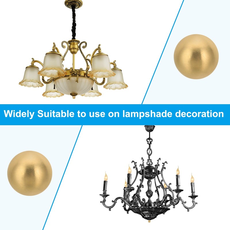 PATIKIL 25mm Brass Ball Lamp Finials Caps Knob, 2 Set