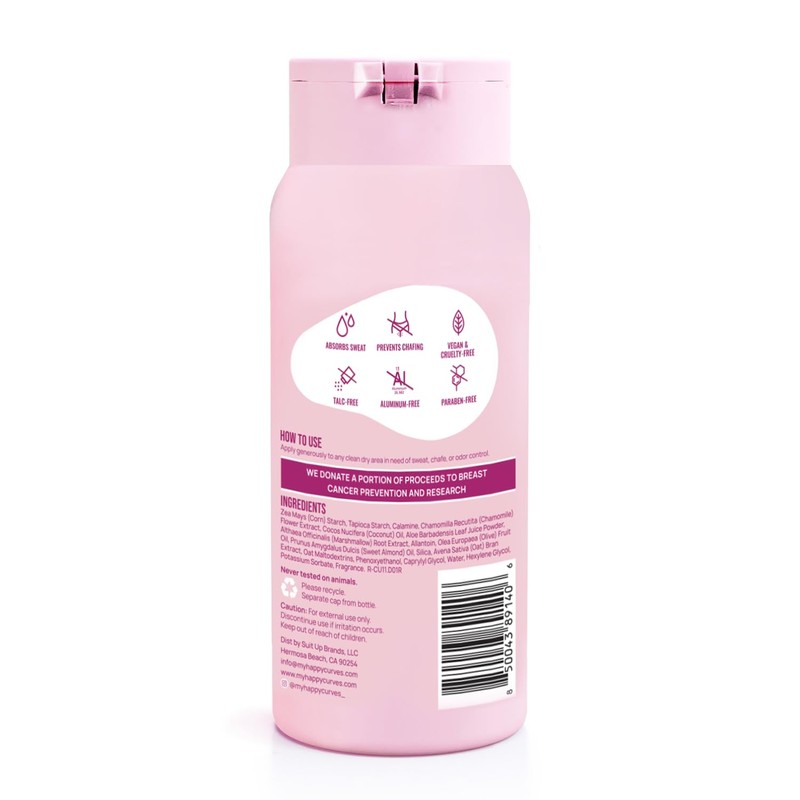 HAPPY CURVES Comfort Powder: Talc Free Anti Chafe Body &