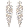 Flyonce Austrian Crystal CZ Wedding Chic Flower Cluster Chandelier Dangle